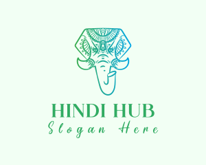 Hindi - Sacred Mandala Elephant logo design