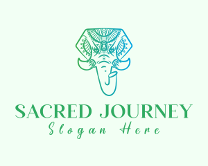 Sacred Mandala Elephant logo design