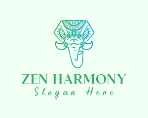 Buddhism - Sacred Mandala Elephant logo design