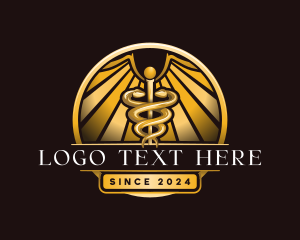 Snake - Medical Laboratory Caduceus logo design