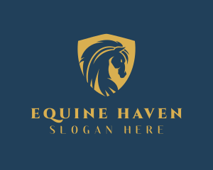 Golden Horse Shield logo design