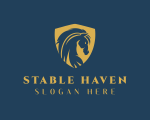 Golden Horse Shield logo design