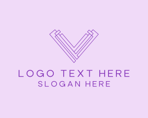 Letter V - Geometric Construction Structure logo design