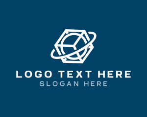 Geometric - Tech Cube Planet logo design