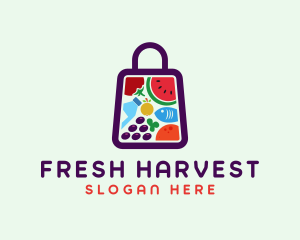 Farm To Table - Food Shopping Market logo design