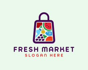 Food Shopping Market logo design