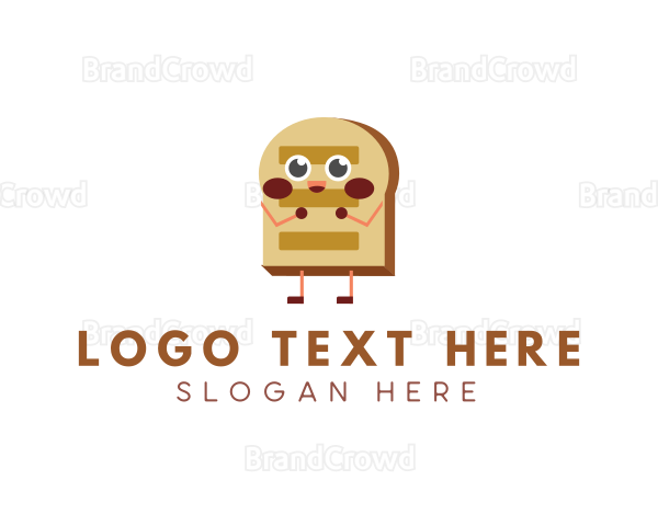 Happy Bread Slice Bakery Logo