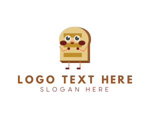 Sliced Bread - Happy Bread Slice Bakery logo design