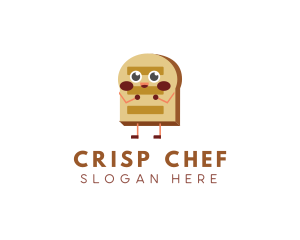 Happy Bread Slice Bakery logo design