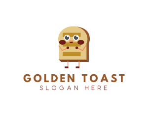 Toast - Happy Bread Slice Bakery logo design