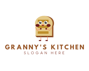 Happy Bread Slice Bakery logo design