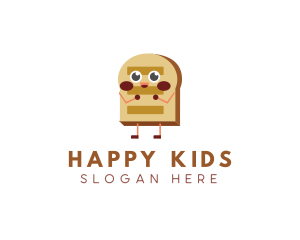 Happy Bread Slice Bakery logo design