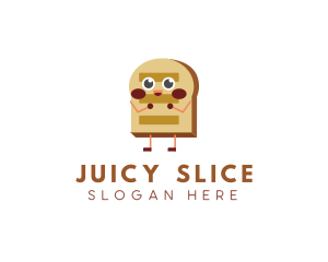 Happy Bread Slice Bakery logo design