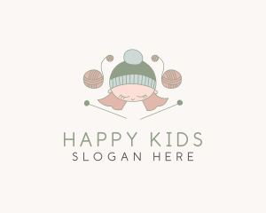 Cute Kid Crochet  logo design