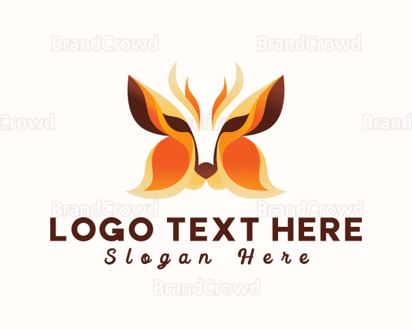 Abstract Butterfly Fox Logo