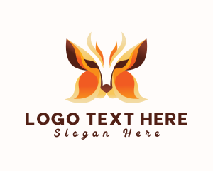 Symmetrical - Abstract Butterfly Fox logo design