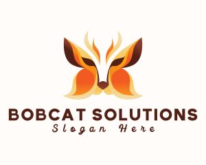 Bobcat - Abstract Butterfly Fox logo design