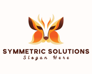 Symmetric - Abstract Butterfly Fox logo design