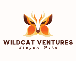 Wildcat - Abstract Butterfly Fox logo design