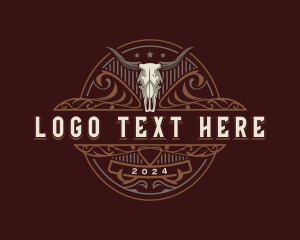Barn - Vintage Bull Horn logo design