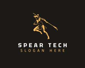 Female Warrior Spear logo design