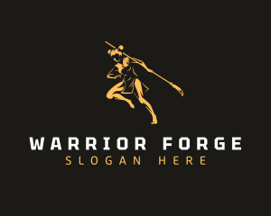 Female Warrior Spear logo design