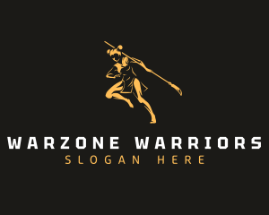 Female Warrior Spear logo design