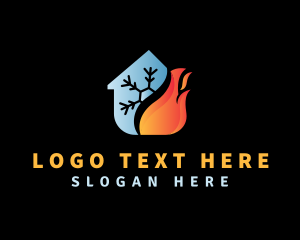 Flame - Fire & Ice Temperature logo design