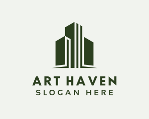 Green Skyscraper Hotel logo design