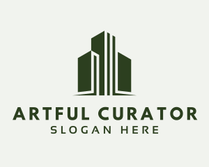 Green Skyscraper Hotel logo design