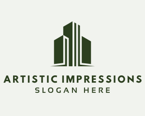 Green Skyscraper Hotel logo design