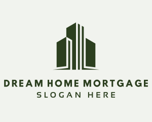 Mortgage - Green Skyscraper Hotel logo design