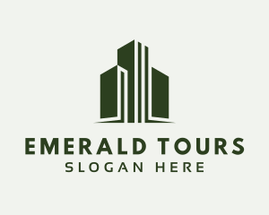 Green Skyscraper Hotel logo design