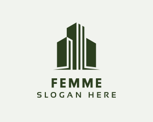 Green Skyscraper Hotel logo design