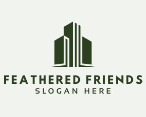 Green Skyscraper Hotel logo design