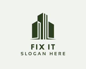 Green Skyscraper Hotel logo design