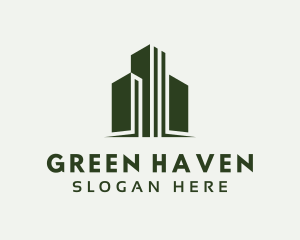 Green Skyscraper Hotel logo design