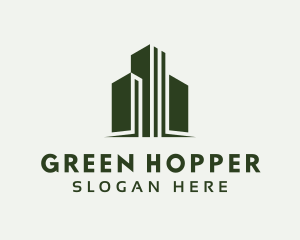 Green Skyscraper Hotel logo design