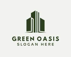 Green Skyscraper Hotel logo design