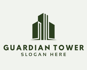 Green Skyscraper Hotel logo design