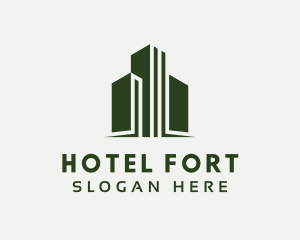 Green Skyscraper Hotel logo design