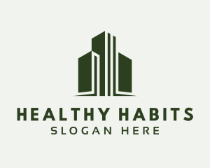 Green Skyscraper Hotel logo design