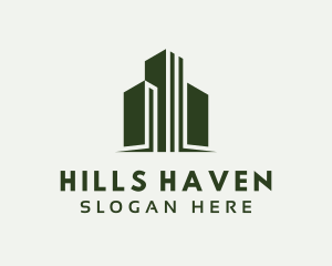 Green Skyscraper Hotel logo design