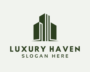 Hotel - Green Skyscraper Hotel logo design