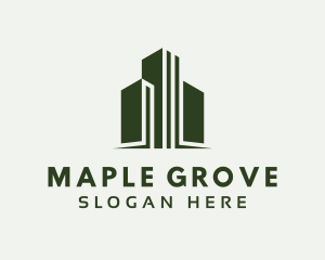 Green Skyscraper Hotel logo design