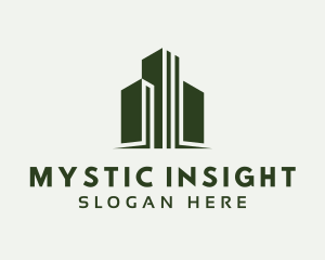 Green Skyscraper Hotel logo design