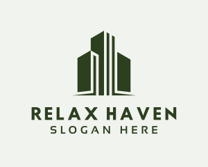 Green Skyscraper Hotel logo design