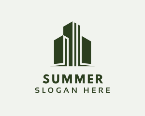 Green Skyscraper Hotel logo design