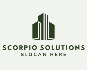 Green Skyscraper Hotel logo design