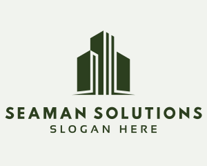 Green Skyscraper Hotel logo design